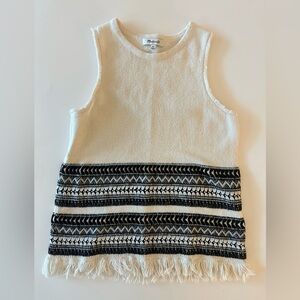 Madewell Villagrove Sweater Tank, Fur Trim, XS